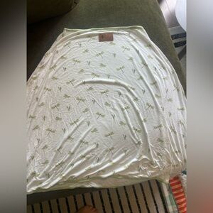 Kyte BABY Cream Car Seat Cover or Nursing Cover with Light Green Dragonfly Print